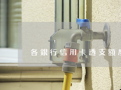各銀行信用卡透支額度(信用卡最高透支額度)