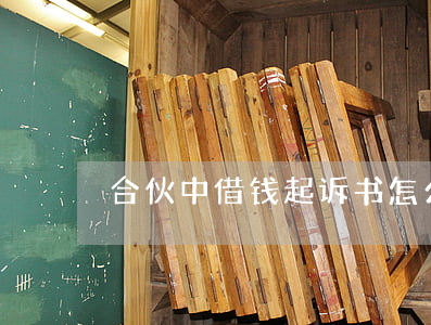 合伙中借钱起诉书怎么写（合伙中借钱起诉）