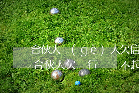 合伙人個(gè)人欠信用卡的錢還不上-合伙人欠銀行錢還不起怎么辦