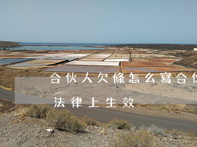 合伙人欠條怎么寫(合伙人欠條怎么寫才能在法律上生效)