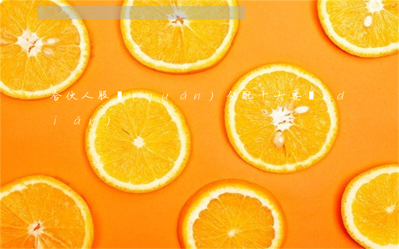 合伙人股權(quán)分配十大要點(diǎn)