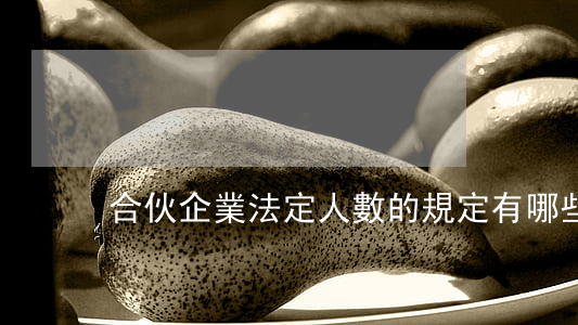 合伙企業法定人數的規定有哪些