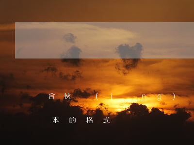 合伙經(jīng)營(yíng)合同范本的格式