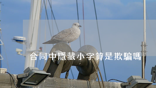 合同中隱藏小字算是欺騙嗎