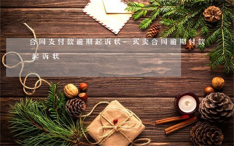 合同支付款逾期起诉状-买卖合同逾期付款起诉状