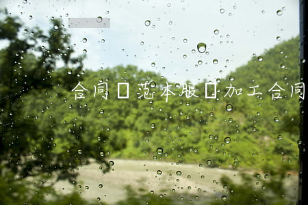 合同書范本(服裝加工合同書范本)