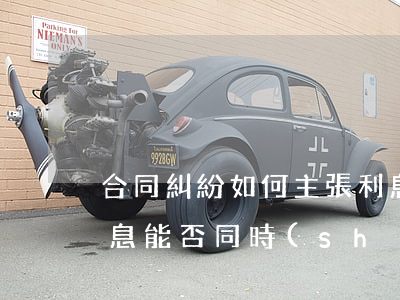 合同糾紛如何主張利息(合同糾紛違約金和利息能否同時(shí)主張)