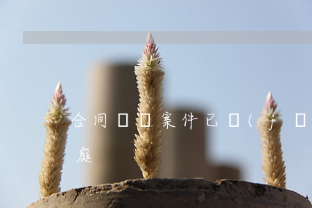 合同糾紛案件已經(jīng)立案多久開庭