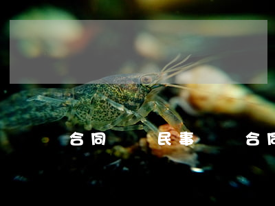 合同糾紛民事訴訟(合同糾紛民事訴訟)