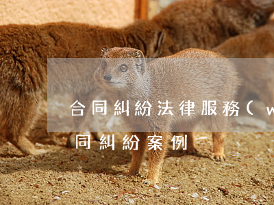 合同糾紛法律服務(wù)(服務(wù)合同糾紛案例)