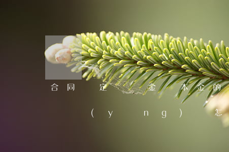 合同約定違約金為本金的百分之五,違約金具體應(yīng)該怎樣計算