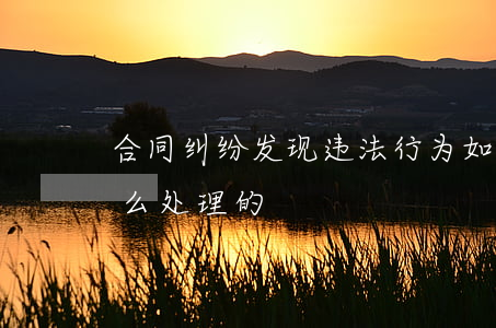 合同纠纷发现违法行为如何处理(违反合同怎么处理的)