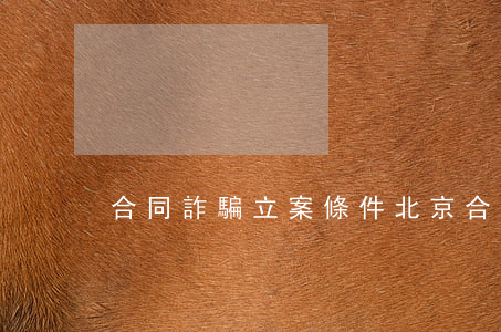合同詐騙立案條件北京(合同詐騙很難立案)