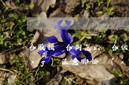 合股投資合同怎么寫(合伙投資合同應(yīng)注意哪些細(xì)節(jié))