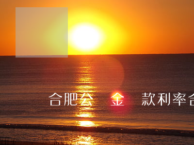 合肥公積金貸款利率(合肥公積金貸款利率表)