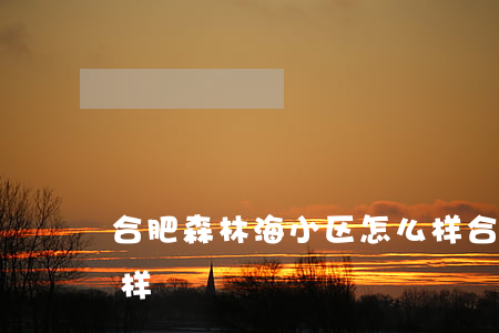 合肥森林海小区怎么样(合肥森林湖小区怎么样)