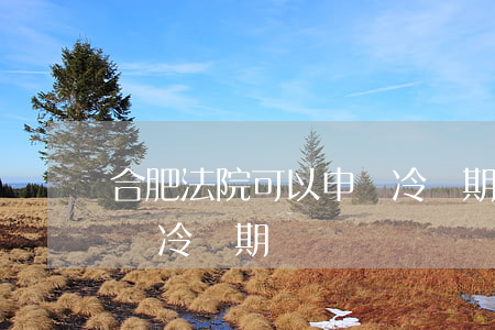 合肥法院可以申請冷靜期嗎(合肥法院可以申請冷靜期嗎)