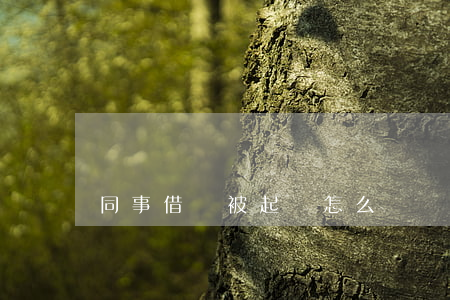 同事借錢被起訴怎么辦