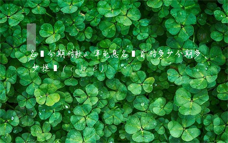 名圖分期付款2年免息(名圖首付多少分期多少提車(chē))