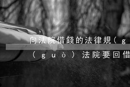 向法院借錢的法律規(guī)定(怎么通過(guò)法院要回借款)
