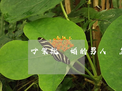 吵架就離婚的男人該怎么辦