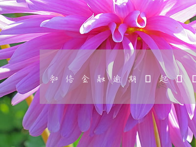 和信金融逾期會起訴嗎（和信逾期起訴）