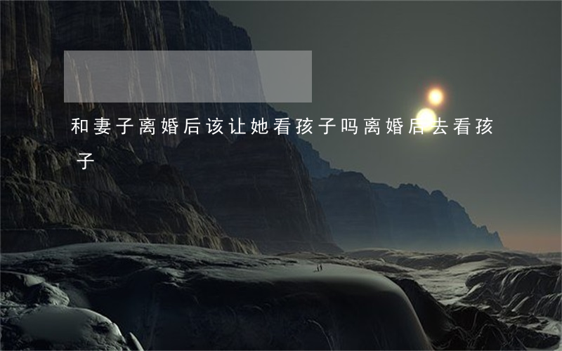 和妻子离婚后该让她看孩子吗(离婚后去看孩子)