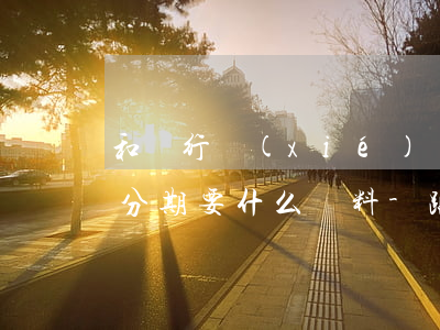 和銀行協(xié)調(diào)個性化分期要什么資料-跟銀行協(xié)商個性化分期需要什么證明