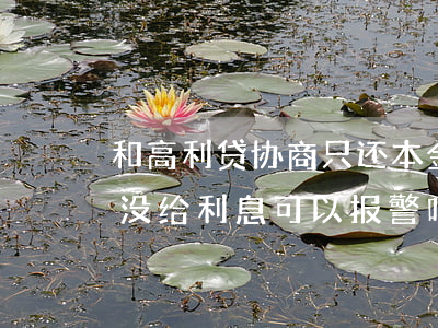 和高利贷协商只还本金(借了高利贷还了本金没给利息可以报警吗)