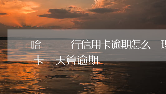 哈爾濱銀行信用卡逾期怎么處理(哈爾濱信用卡幾天算逾期)