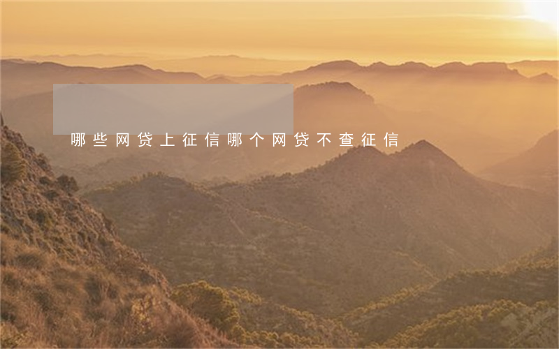 哪些网贷上征信(哪个网贷不查征信)