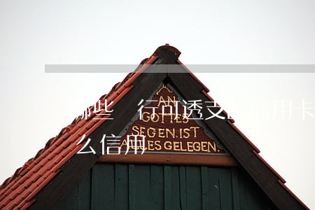 哪些銀行可透支的信用卡(信用卡透支屬于什么信用)
