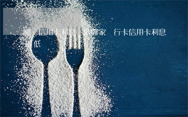 哪個信用卡利息較低(哪家銀行卡信用卡利息最低)