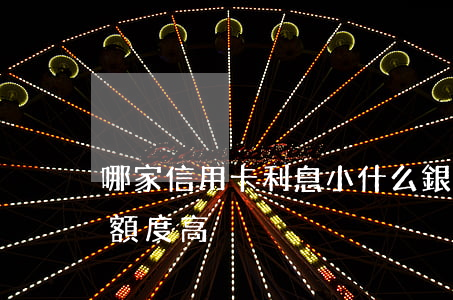 哪家信用卡利息小(什么銀行的信用卡利息低額度高)