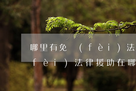 哪里有免費(fèi)法律援助中心(免費(fèi)法律援助在哪里找)