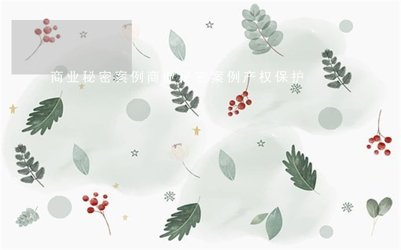 商业秘密案例(商业秘密案例 产权保护)