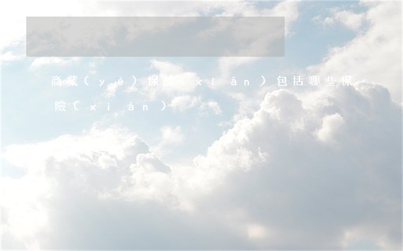 商業(yè)保險(xiǎn)包括哪些保險(xiǎn)