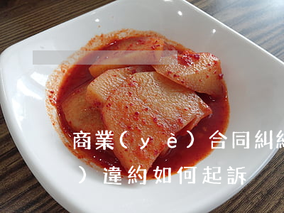 商業(yè)合同糾紛如何賠償(商業(yè)違約如何起訴)