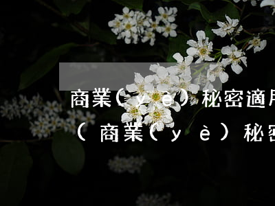商業(yè)秘密適用法律法規(guī)(商業(yè)秘密保護(hù)的法律法規(guī))