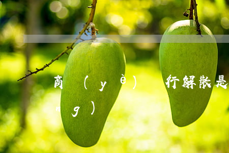 商業(yè)銀行解散是否需要申請(qǐng)