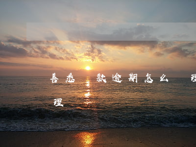善悉貸款逾期怎么處理(善悉貸款逾期怎么處理)