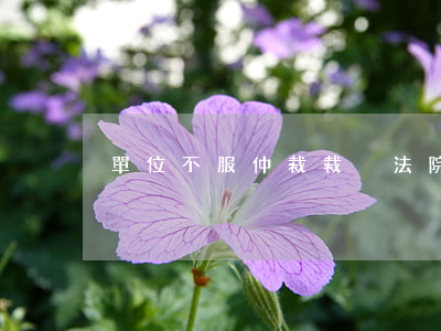 單位不服仲裁裁決法院會(huì)立案嗎