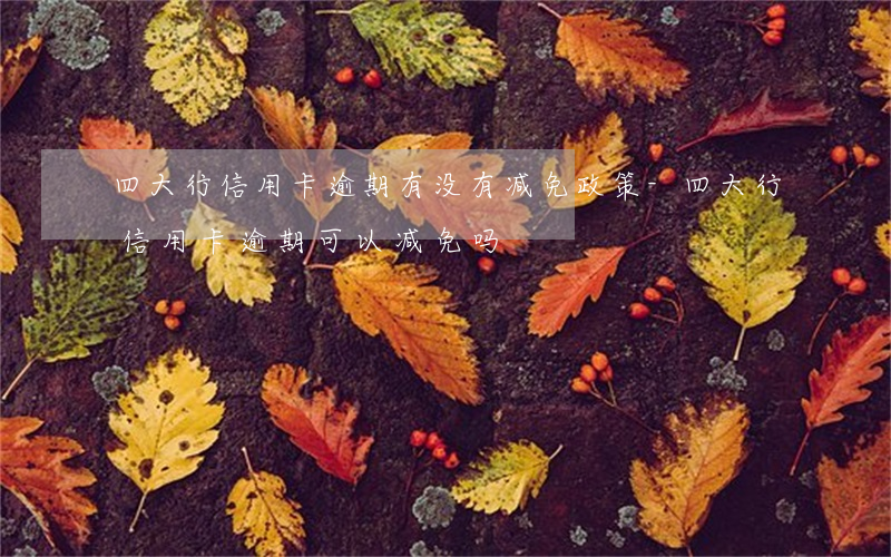 四大行信用卡逾期有没有减免政策-四大行信用卡逾期可以减免吗