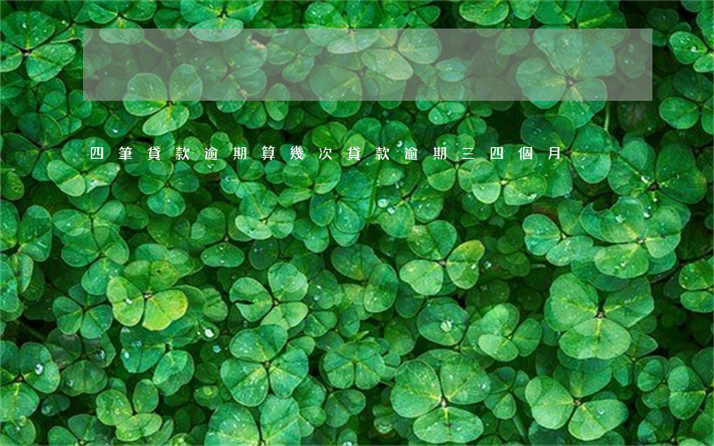 四筆貸款逾期算幾次(貸款逾期三四個月)