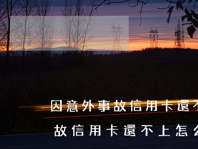 因意外事故信用卡還不上怎么辦-因意外事故信用卡還不上怎么辦呢