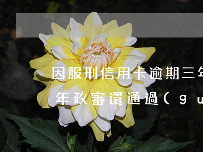 因服刑信用卡逾期三年怎么辦（信用卡逾期三年政審還通過(guò)了）