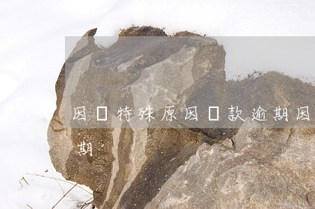 因為特殊原因貸款逾期(因為特殊原因貸款逾期)