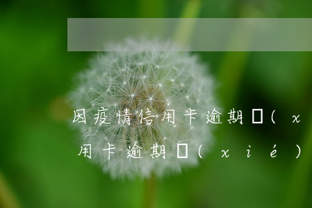 因疫情信用卡逾期協(xié)商(因疫情信用卡逾期協(xié)商不成功)