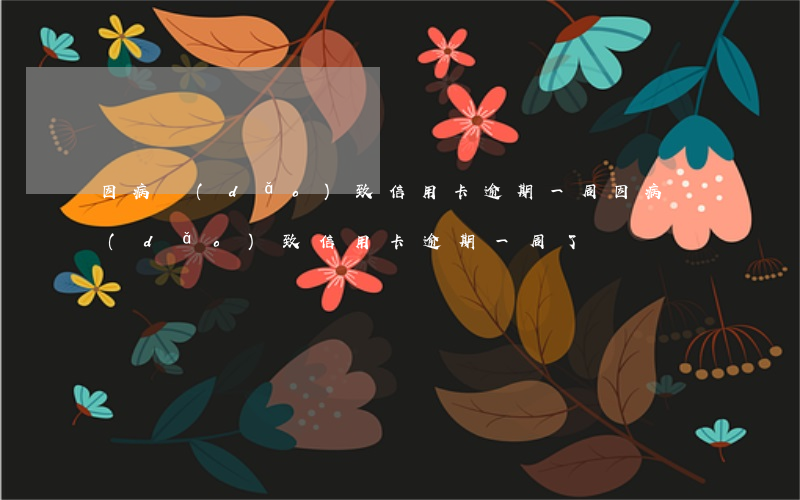 因病導(dǎo)致信用卡逾期一周(因病導(dǎo)致信用卡逾期一周了)