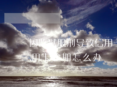 因监狱服刑导致信用卡逾期-在监狱服刑信用卡逾期怎么办